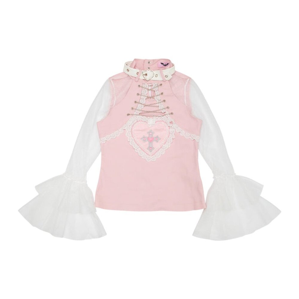 NEW ACDC RAG X Pinktaho Kiss Kill Lolita Pink Long Sleeve Top